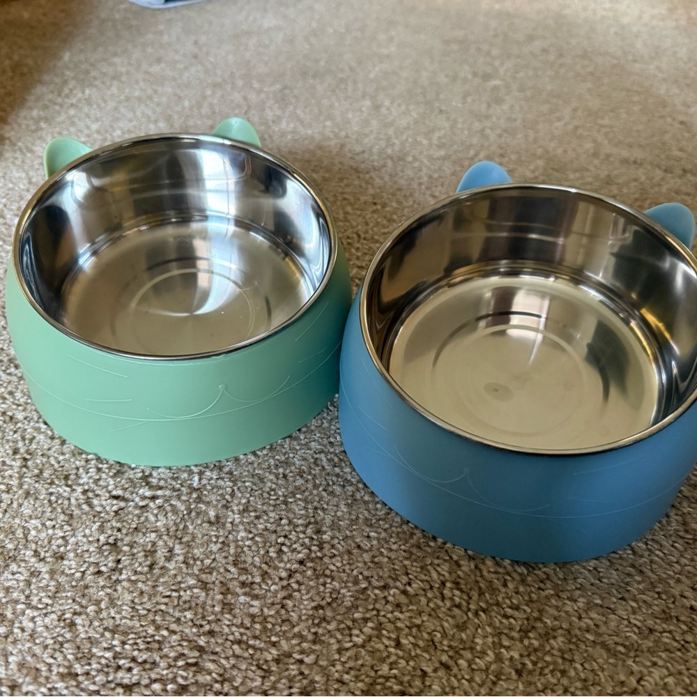 Amazon Green and Blue Pet Bowls